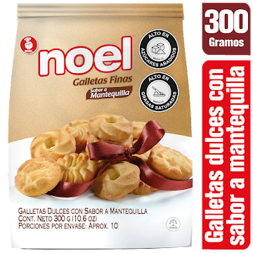 Galleta Noel Finas Sabor A Mantequilla Bolsa x 300 gr  