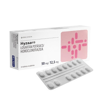 Hyzaar Losartán Potásico + Hidroclorotiazida 50mg/12.5mg MSD Caja x 30 Tabletas  