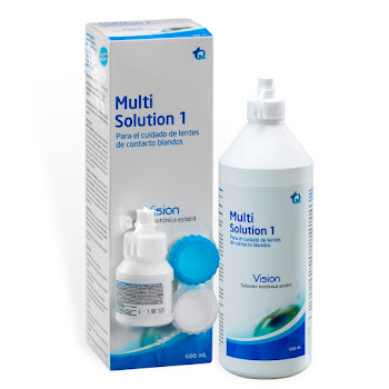Solución para Lentes Multi Solution 1 Con Estuche Tecnoquímicas Caja x 600 ml  