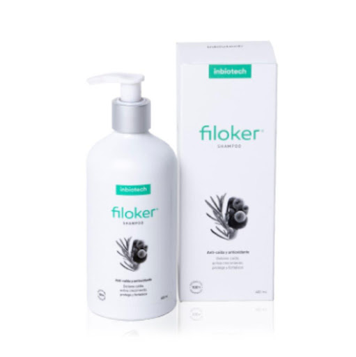 SHAMPOO FILOKER ANTICAIDA 400 mL  FILOKER FRASCO x 1 Filoker Shampoo detiene la caída y activa el crecimiento capilar. Con antioxidantes y romero, fortalece desde la raíz. Ideal para cabello débil o postparto. Fórmula 100% vegetal y sin sal. Resultados 