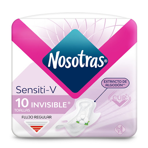 Toallas Higiénicas Nosotras Invisible Sensitive Paquete x 10 und