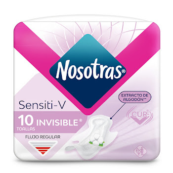 Toallas Higiénicas Nosotras Invisible Sensitive Paquete x 10 und  