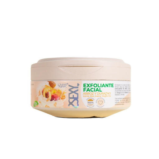 EXFOLIANTE FACIAL 2SEXY 200g L´MAR SPA 200 x 1 EXFOLIANTE FACIAL 2SEXY que combina la delicadeza de los EXFOLIANTES DE ARROZ Y DURAZNO con la ancestralidad de la avena, la miel y el MAGNUTSE rico en omegas 3,6, 9 y vitamina E. Elimina las impureza