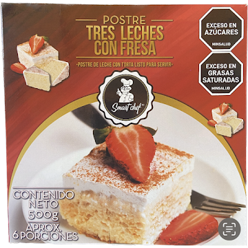Postre Smart Chef Tres   Leches Fresa x 500 gr  