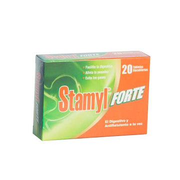 Stamyl Forte Tabletas Caja x20Tab. Farma Pancreatina Simeticona         