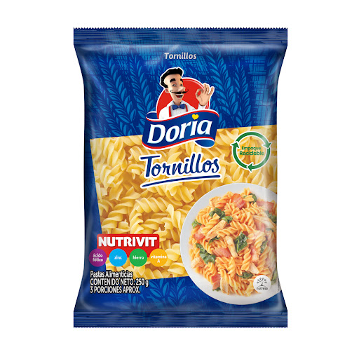 Pasta Tornillo Doria Clásico Nutrivit x 250 gr