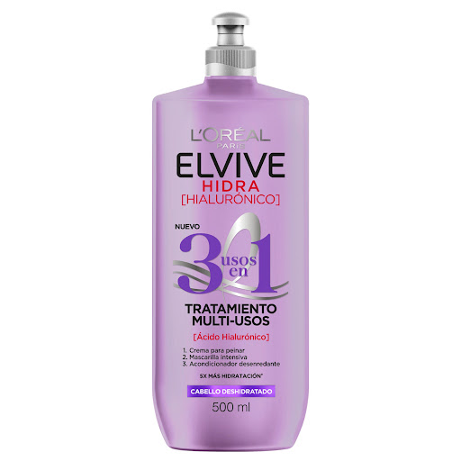 Tratamiento Elvive 3 En 1 Hidra Hialurónico Frasco x 500 ml