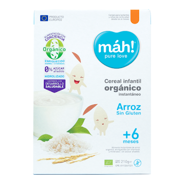 Cereal Infantil Máh Arroz Orgánico +6 Meses 210g  