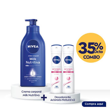 35% Combo Crema Milk Nutritiva+ 2 Deo Aclarado natural Spray  