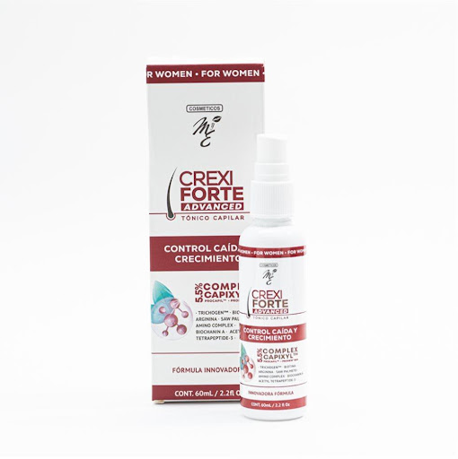 Tónico Capilar MYE, CREXIFORTE ADVANCED PARA MUJER, X 60mL, X1 Cosméticos MyE Pote x 1 Tónico Capilar, formulado con Capixyl™, Procapil™, Prodew® y otros activos especiales, estimula la regeneración de los folículos capilares y disminuye la miniaturización capilar. Acelera la formación 