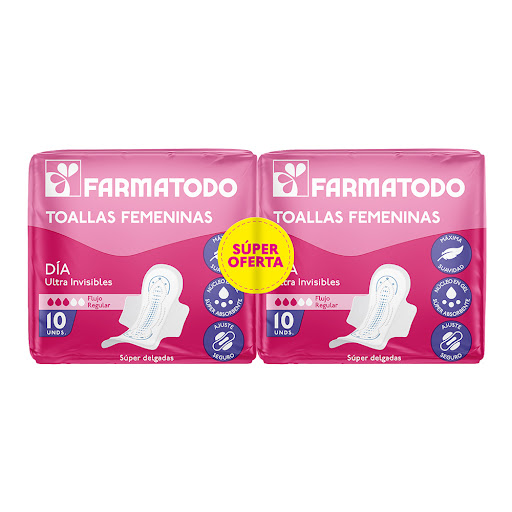 Oferta Toallas Femeninas Farmatodo Dia Invisible x 20 unds