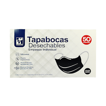Tapabocas Farmatodo Negro Caja x 50 und  
