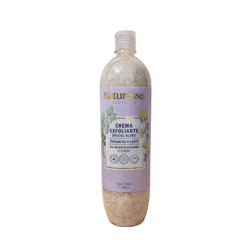 Crema Exfoliante Especial Blend con Cáscara de Macadamia x 1000 ml Naturesse botella x 1