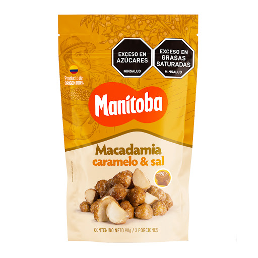 Macadamia Manitoba Con Caramelo Y Sal Paquete x 90 gr