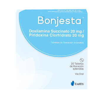 Bonjesta Doxilamina 20mg + Piridoxina 20 mg Exeltis Caja x 20 Tabletas  