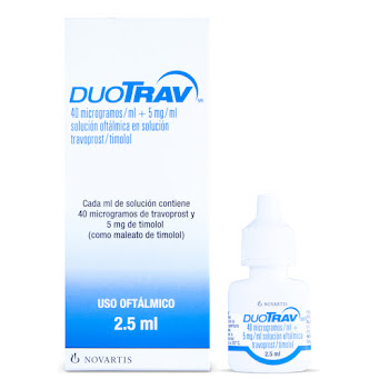 Duotrav Tavoprost + Timolol 0.40/5mg Novartis Frasco x 2.5 ml  