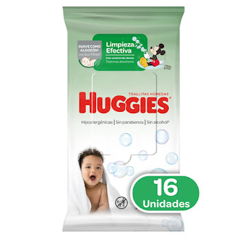 Toallas Húmedas Huggies Limpieza Efectiva x 16 und undefined