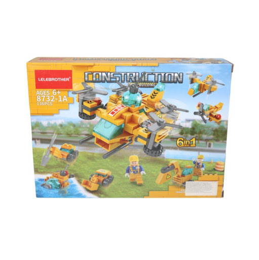 Juego De Bloques Constructucion 6 En 1 136 Piezas Caja Plasticos Asociados  x 1 Es un set educativo y creativo que permite a los niños construir diversas figuras utilizando bloques de diferentes tamaños, formas y colores. Este juguete fomenta el desarrollo de habilidades como la 