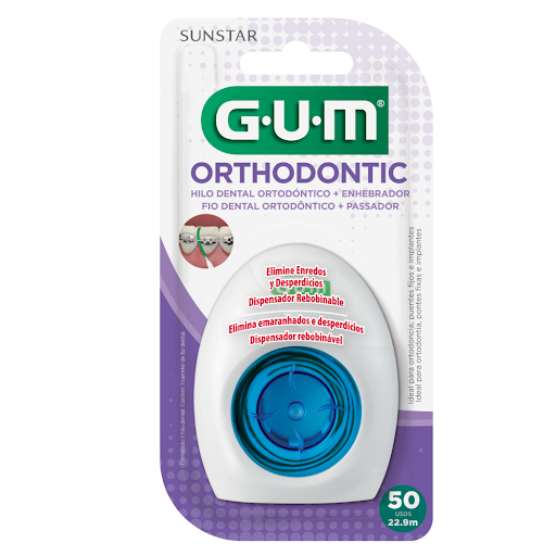 HILO DENTAL GUM SUNSTAR ENHEBRADOR ORTHODONTIC FLOSS X229M.           