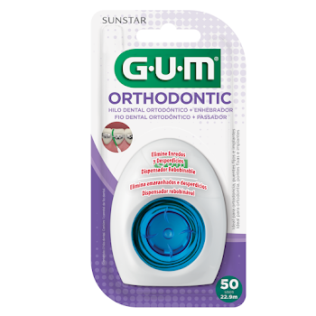 HILO DENTAL GUM SUNSTAR ENHEBRADOR ORTHODONTIC FLOSS X229M.             