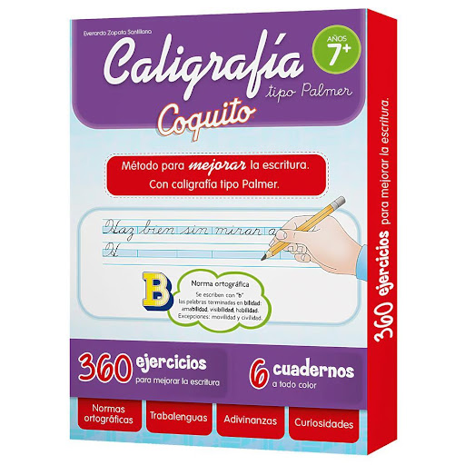Coquito. Pack Caligrafía. 6 Tomos Distribuidora Grafica Libro x 1.0 Coquito. Pack Caligrafía. 6 Tomos   Colección de cuadernos Coquito con más de 350 actividades para embellecer y perfeccionar la letra. Además, incluye tips ortográficos, refranes, adivinanzas y ot