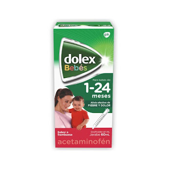 Dolex Bebés Acetaminofén 160mg/5ml Sabor Frambuesa Jarabe Frasco x 60 ml  