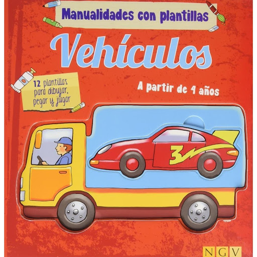 Vehículos. Manualidades Con Plantillas Naumann & Gobel Verlagsgesellschaft Libro x 1.0 VEHICULOS MANUALIDADES CON PLANTILLAS  Libro creativo e innovador de hacer manualidades, colorear y diseñar para niños mayores de 4 años Libro de páginas gruesas con 12 plantillas extraíbles de resist