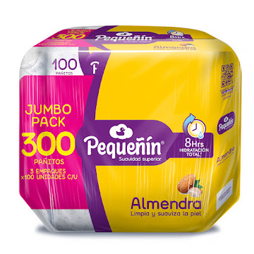 Toallitas Húmedas   Pequeñín Almendra Jumbo Pack x 300 und  