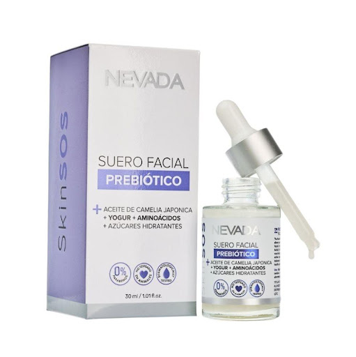 SUERO FACIAL PREBIOTICO NEVADA FRASCO x 30 ML El Tratamiento Facial Nutritivo y Reparador de Prebioticos está diseñado para reponer los componentes naturales de la piel como aminoácidos, azúcares y ácidos grasos, ofreciendo hidratación y nutrició