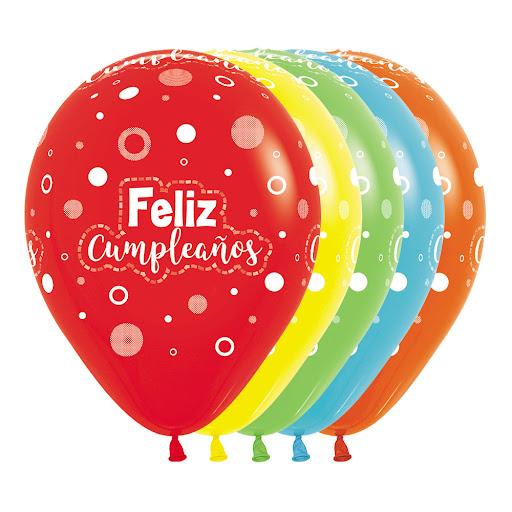 Globos Sempertex De Feliz Cumpleaños Colores Surtidos x 12 und