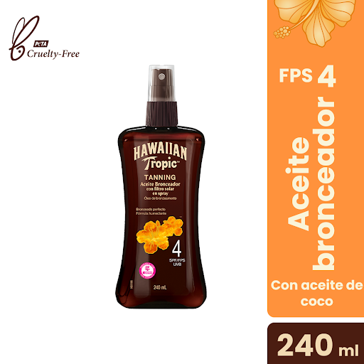 Bronceador Hawaiian Tropic FPS 4 x 240 ml