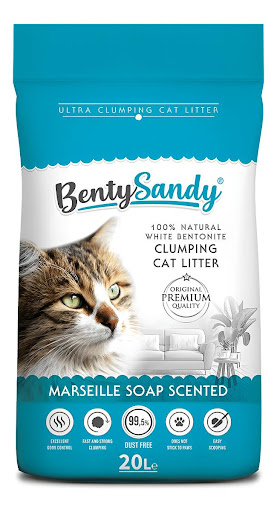 Arena Para Gatos Bentysandy Ultra Absorbente Y Ultra Aglomerante 100% Bentonita 20L / 18Kg (Jabón De Marsella) BentySandy Papeleta x 1 undefined