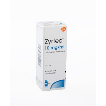 Zyrtec 10mg Solución   Oral Frasco X15ml. Gsk Cetirizina                 