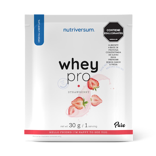 Proteína Whey Pro   Nutriversum Sabor Fresa Bolsa x 30g