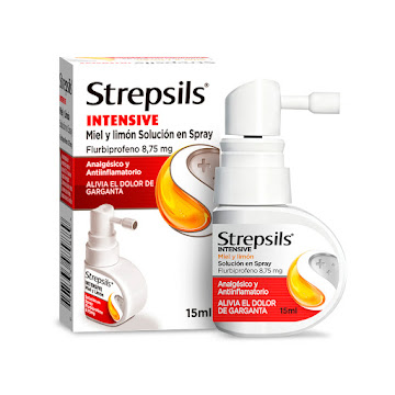 Strepsils Intensive Miel Y Limón  Flurbiprofeno 8.75 Mg En Spray Frasco x 15 ml  