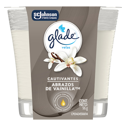 Vela Aromatizante Glade Abrazos De Vainilla Frasco x 96 gr