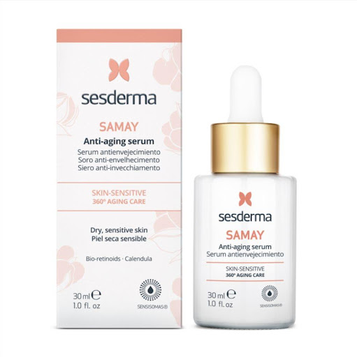 Serum Sesderma Samay Piel Sensible 30ml Sesderma Envase vidrio con gotero x 1 Samay es tu alternativa si no quieres renunciar a luchar contra los signos de envejecimiento pero tu rostro no soporta cualquier cosa. 

Formulado delicadamente para hidratar, calmar y combatir las ar