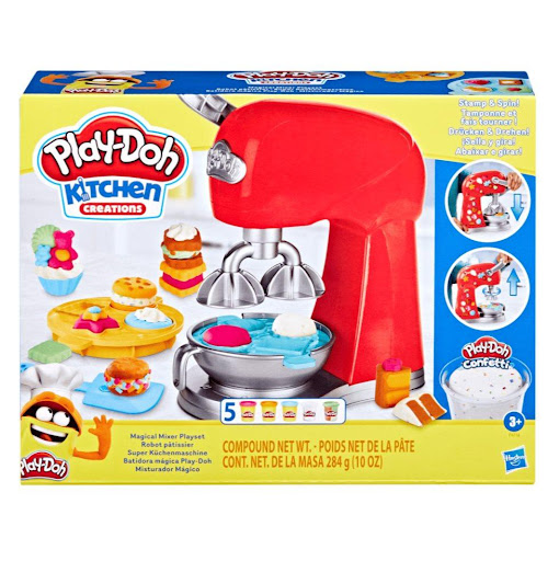 Play Doh Kitchen Creations Batidora Magica Hasbro Play Doh  x 1 Este creativo set Play-Doh Kitchen Creations permite a los niños jugar a ser pasteleros, creando pastelitos, galletas y tartas de juguete con formas únicas y coloridas. Con herramientas interactivas, 
