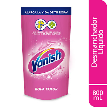 Limpiador Líquido Vanish   Quitamanchas Ropa Color x 800 ml  