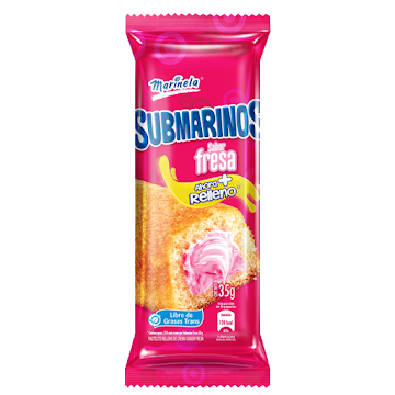 Ponqué Bimbo   Submarinos Fresa Marinela Paquete x 35Gr 