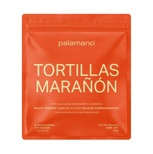 Tortilla de Marañón  Palamano Tamaño M x 7 und Las tortillas de marañón son ideales para darle un giro especial a tus recetas. Flexibles, con un suave sabor a nuez y hechas con ingredientes reales, se adaptan a preparaciones dulces o saladas. Un b