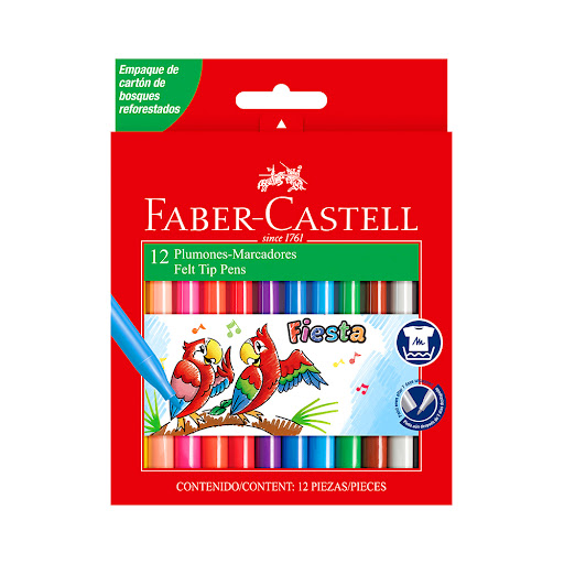 Plumón Marcadores Surtidos Faber castell Caja x 12 und