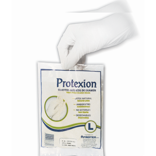 Guantes De Latex Protexion Para Examen Talla L x 1 und