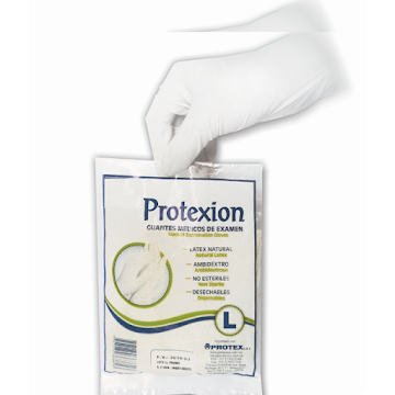 Guantes De Latex Protexion Para Examen Talla L x 1 und  