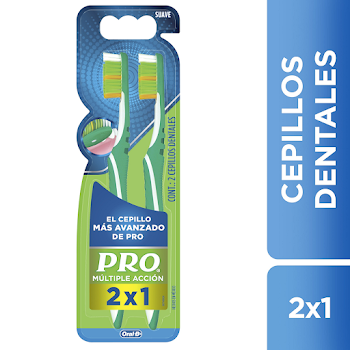 //CEPILLO DENTAL PRO MÚLTIPLE ACCIÓN 2X1 SUAVE X2UND   