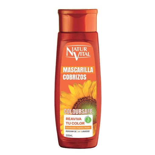 Mascarilla Capilar Naturvital Coloursafe Cobrizo x 300 mL NATURVITAL Frasco  x 1 Und