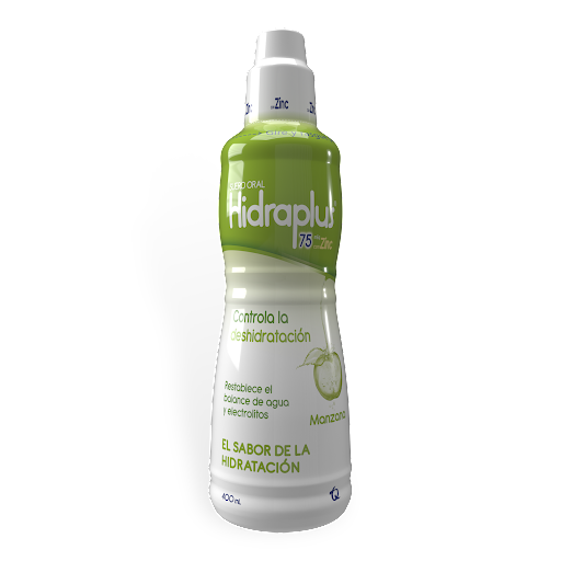 Hidraplus Suero Oral Zinc Sabor Manzana Frasco x 400 ml