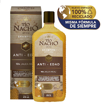 Shampoo Capilar Tío Nacho Antiedad Nutrición Brillo Jalea Real x 415 ml  