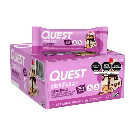 barra de proteina sundae funday QUEST NUTRITION bolsa x 1 barra OVERLOAD SUNDAE FUNDAY, practica y deliciosa, ideal apra llevar contigo a todas aprtes y disfrutar en cualquier momento del dia. Una opcion perfecta para tu consumo diario