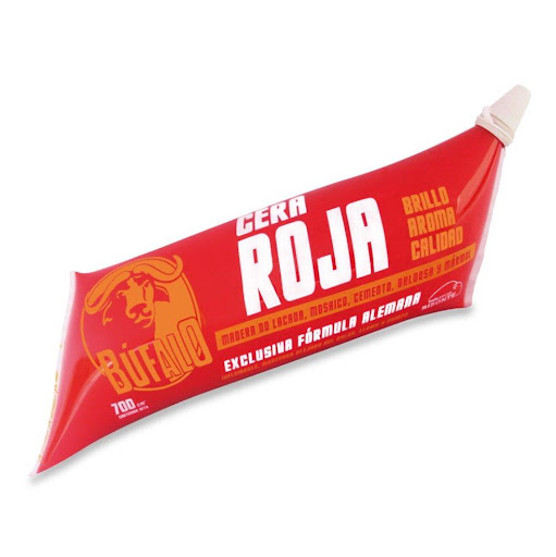Cera Búfalo Cojín Roja X 700 Ml  BÚFALO Cojín manguera semiflexible x 1 Und Cera natural con base solvente, especial para pisos de madera no lacados, mosaico, cemento y baldosa. Da brillo intenso y resistencia a las pisadas. Apto para pisos expuestos a la intemperie.

USO PAS